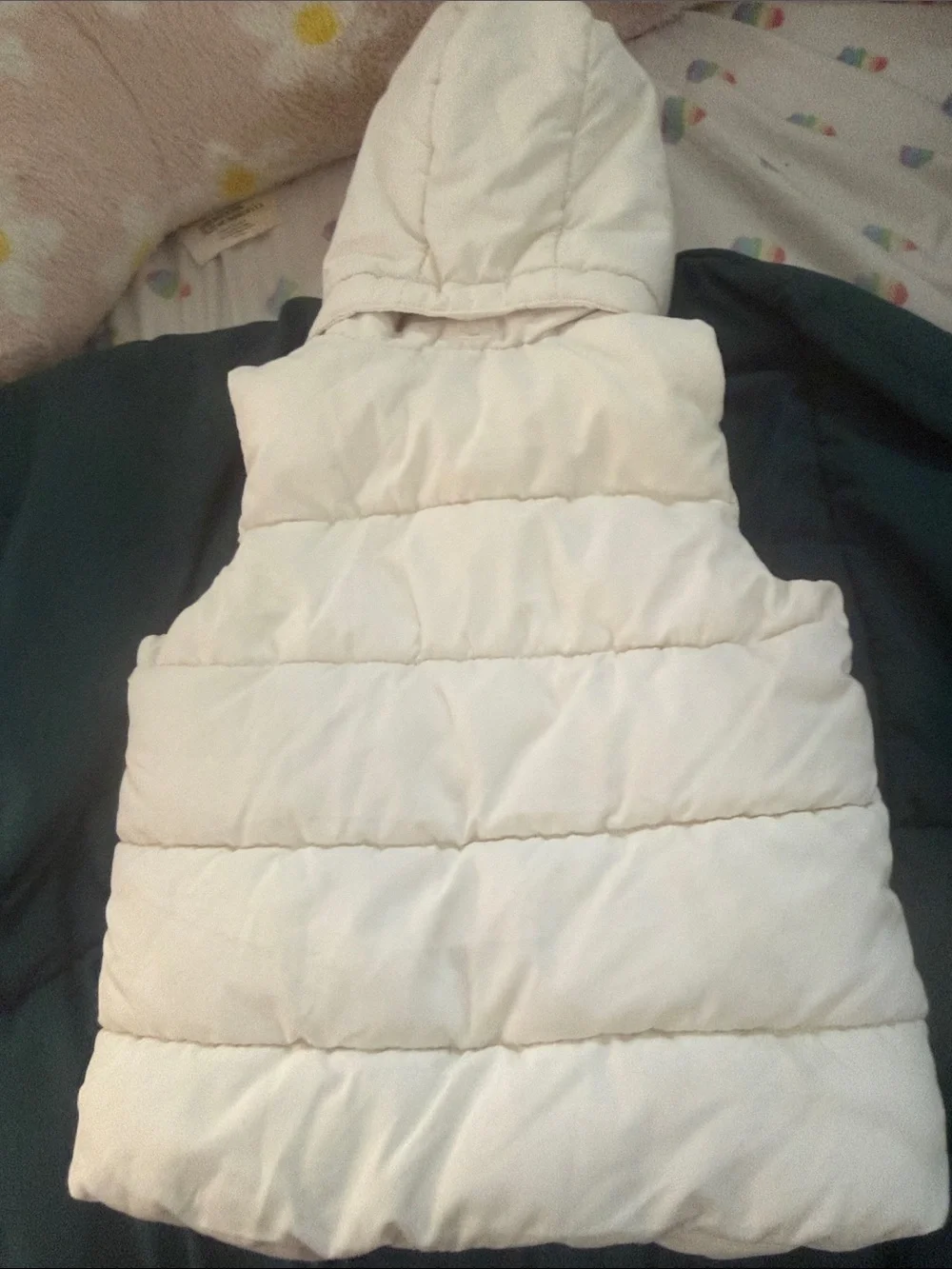 H&M Cream Hooded Puffer Vest for Kids